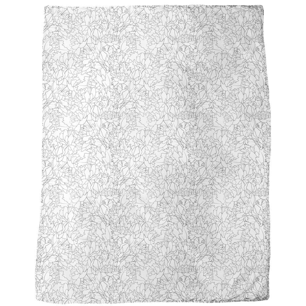 Endless Peony Fleece Blanket