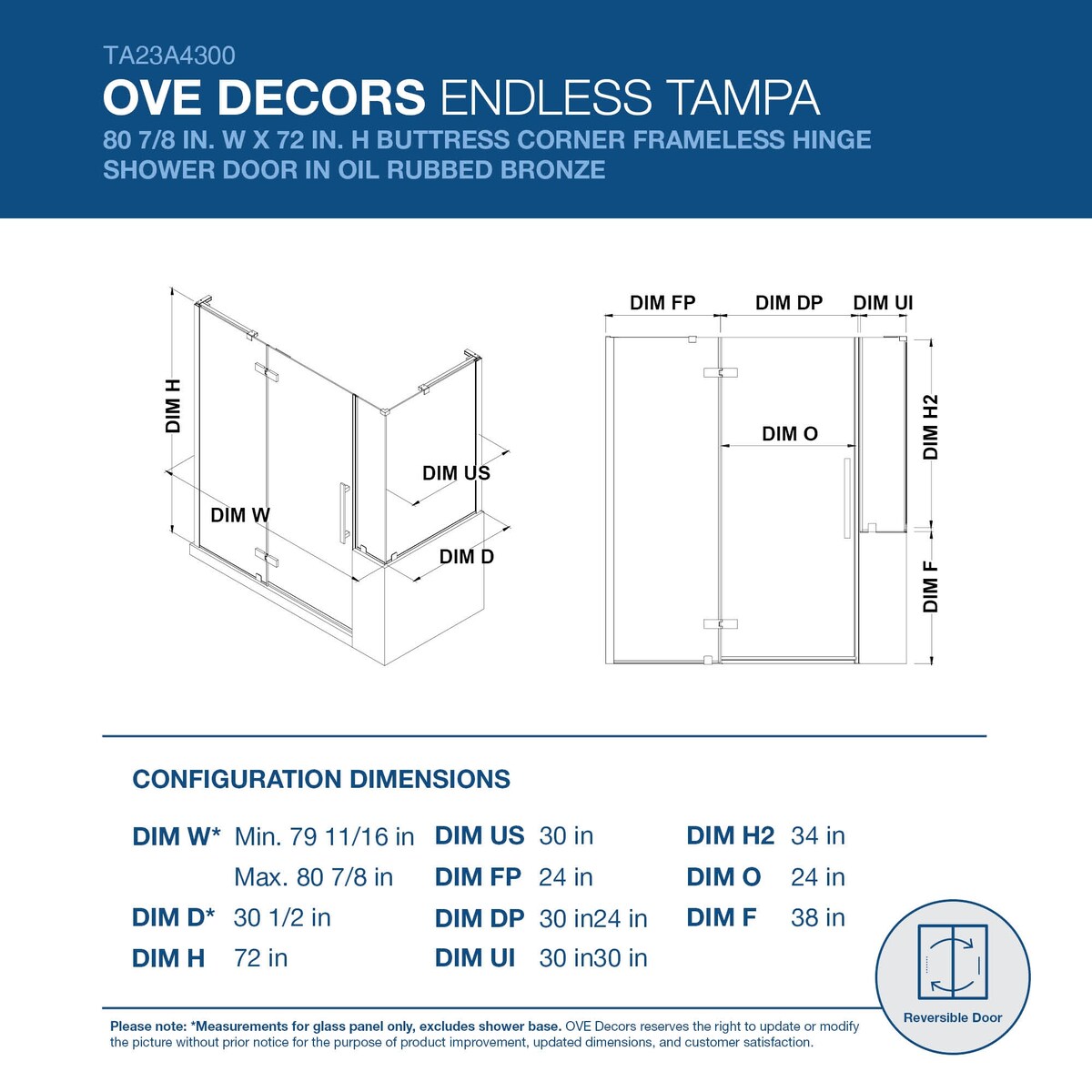 Endless Tampa Buttress Corner 80 7/8" W x 72" H ORB