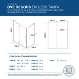 Endless Tampa Corner 35 11/16 to 36 7/8" W x 72" H CHR