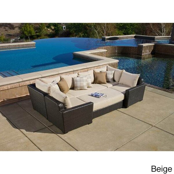 Sandy Beige 6-piece Sunbrella Deep Seating Modular Patio Set