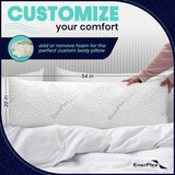 EnerPlex Body Pillow for Adults - Pillow Shredded Memory Foam Pillows - L
