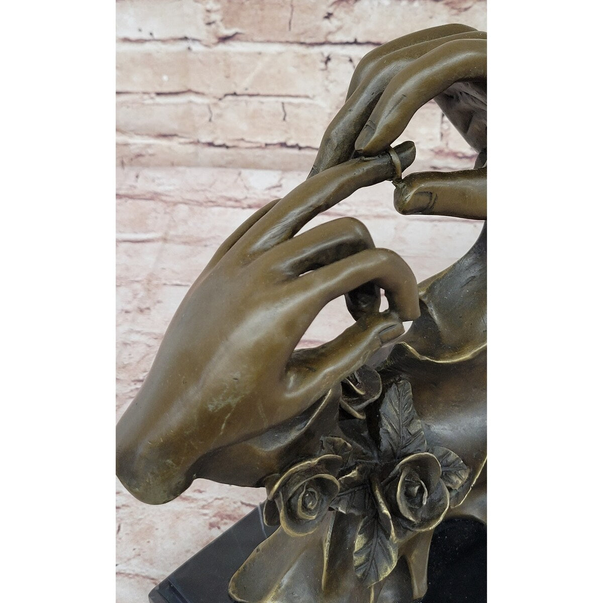 Engagement Proposal Hands Bronze Sculpture Statue Romance Wedding Anniversary Gift