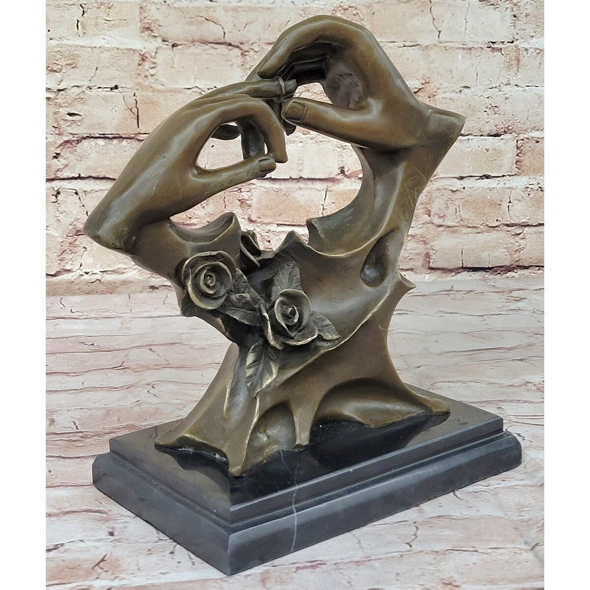 Engagement Proposal Hands Bronze Sculpture Statue Romance Wedding Anniversary Gift