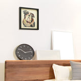 Empire Art 'English Bulldog' Hand Made Signed Art Collage by EAD Artists Co-op under Tempered Glass in Black Frame