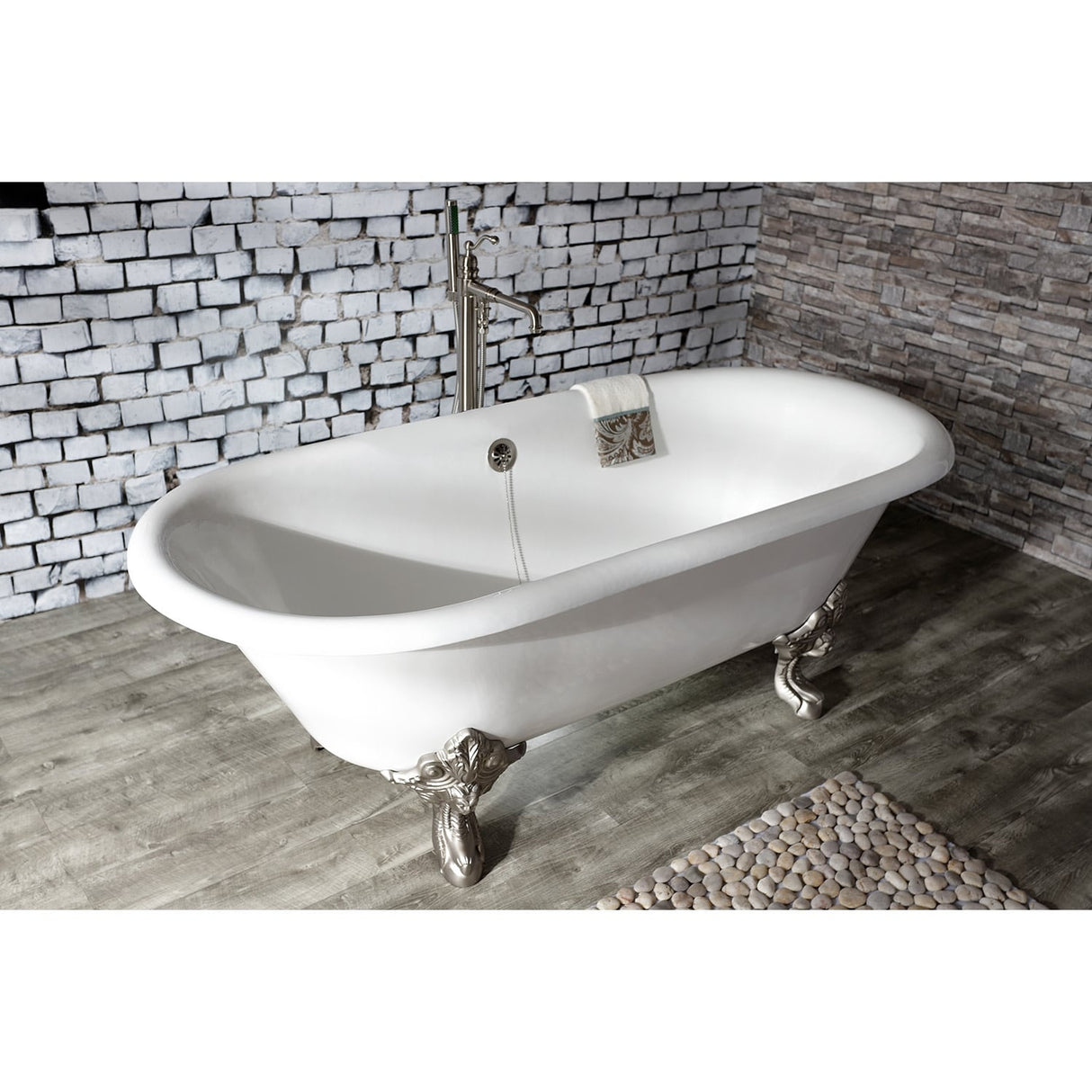 Kingston Brass English Country Freestanding Tub Faucet with Hand Shower