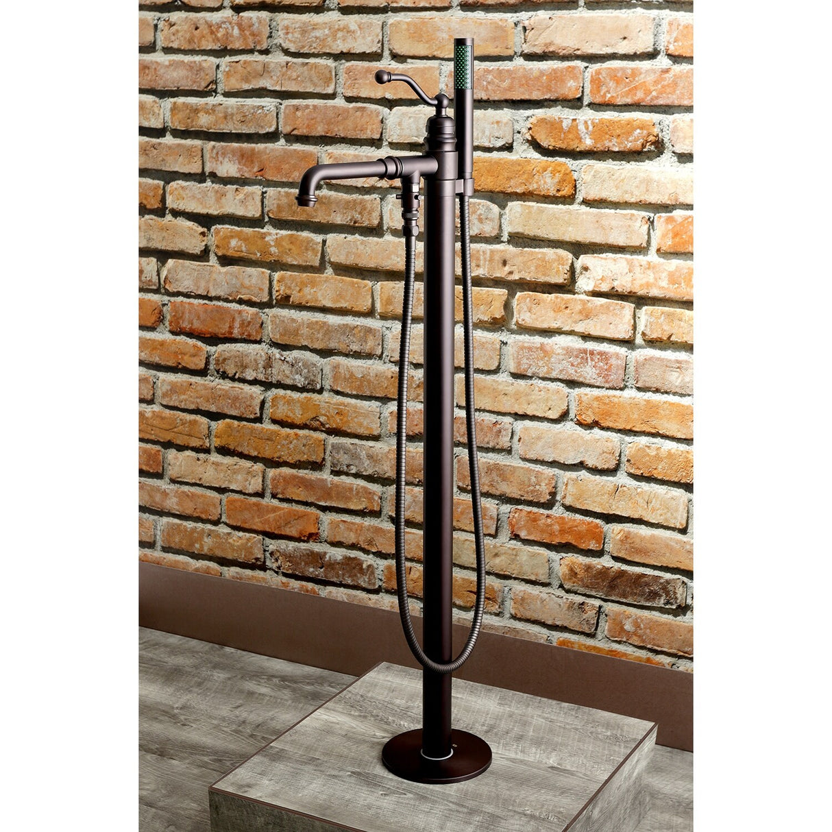 Kingston Brass English Country Freestanding Tub Faucet with Hand Shower