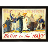 Enlist In The Navy-VINAPP122772 Framed Print 14.25"x20" by Vintage Apple Collection