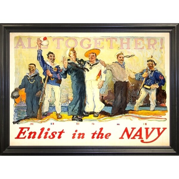Enlist In The Navy-VINAPP122772 Framed Print 14.25"x20" by Vintage Apple Collection