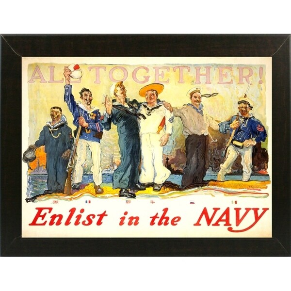 Enlist In The Navy-VINAPP122772 Framed Print 14.25"x20" by Vintage Apple Collection