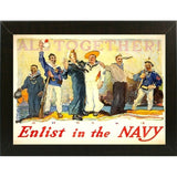 Enlist In The Navy-VINAPP122772 Framed Print 14.25"x20" by Vintage Apple Collection