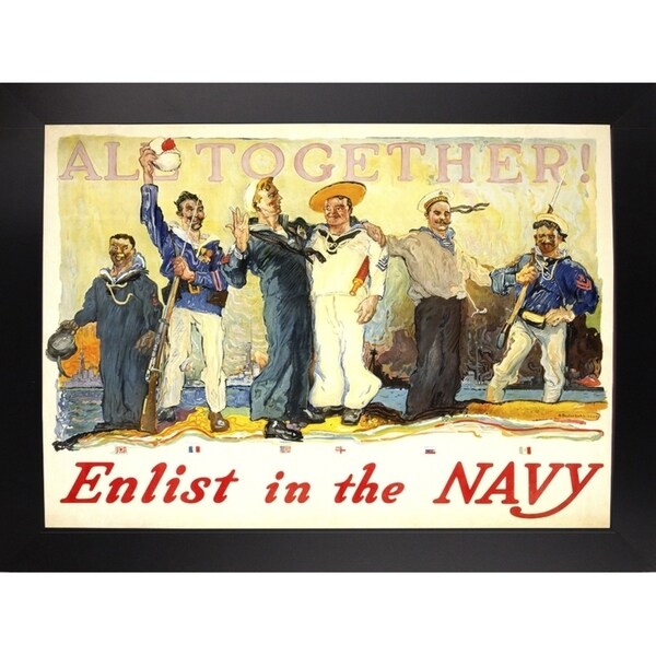 Enlist In The Navy-VINAPP122772 Framed Print 14.25"x20" by Vintage Apple Collection