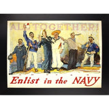 Enlist In The Navy-VINAPP122772 Framed Print 14.25"x20" by Vintage Apple Collection