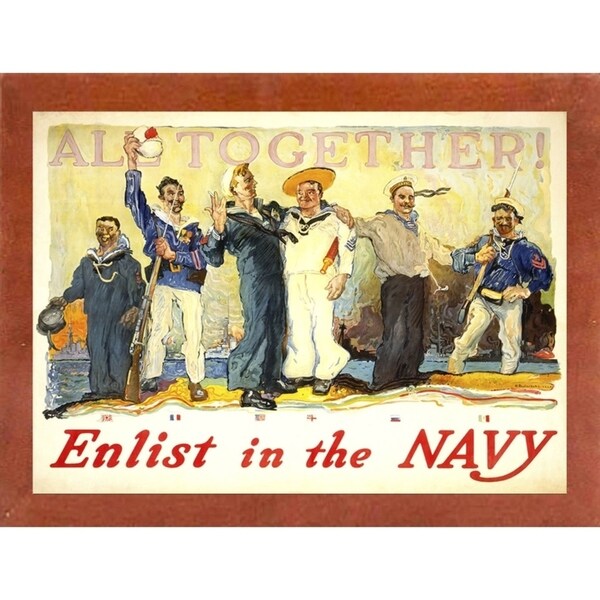 Enlist In The Navy-VINAPP122772 Framed Print 14.25"x20" by Vintage Apple Collection