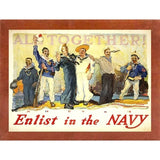 Enlist In The Navy-VINAPP122772 Framed Print 14.25"x20" by Vintage Apple Collection
