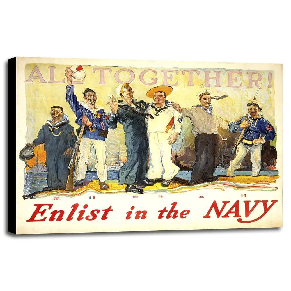 Enlist In The Navy-VINAPP122772 Framed Print 14.25"x20" by Vintage Apple Collection