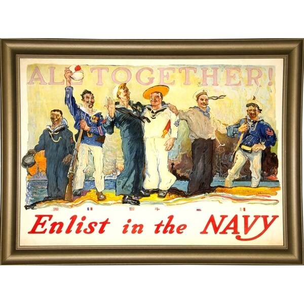 Enlist In The Navy-VINAPP122772 Framed Print 14.25"x20" by Vintage Apple Collection