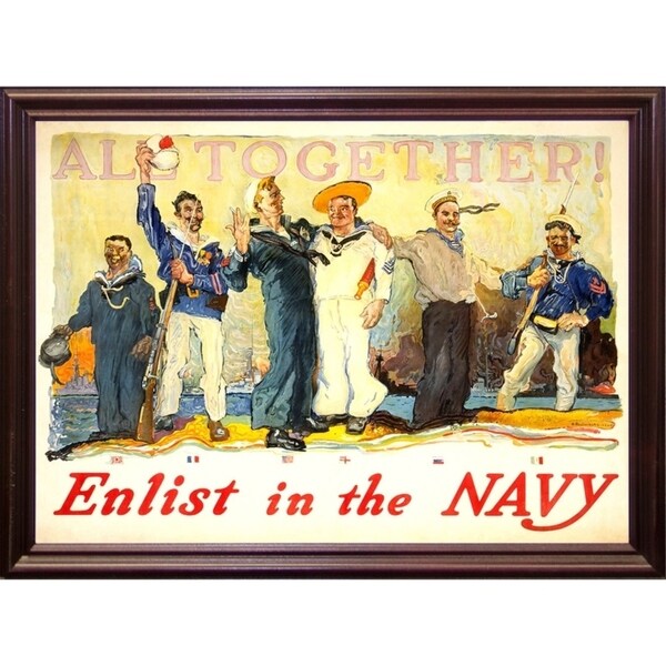 Enlist In The Navy-VINAPP122772 Framed Print 14.25"x20" by Vintage Apple Collection