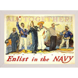 Enlist In The Navy-VINAPP122772 Framed Print 14.25"x20" by Vintage Apple Collection
