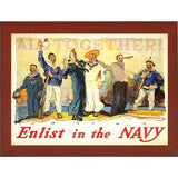 Enlist In The Navy-VINAPP122772 Framed Print 14.25"x20" by Vintage Apple Collection