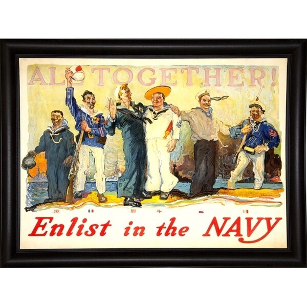 Enlist In The Navy-VINAPP122772 Framed Print 14.25"x20" by Vintage Apple Collection