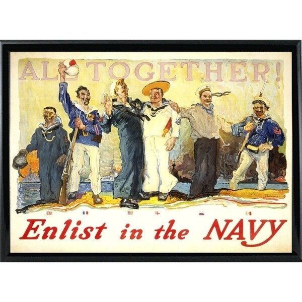 Enlist In The Navy-VINAPP122772 Framed Print 14.25"x20" by Vintage Apple Collection