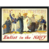 Enlist In The Navy-VINAPP122772 Framed Print 14.25"x20" by Vintage Apple Collection