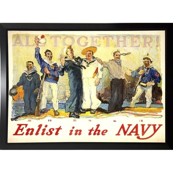 Enlist In The Navy-VINAPP122772 Framed Print 14.25"x20" by Vintage Apple Collection