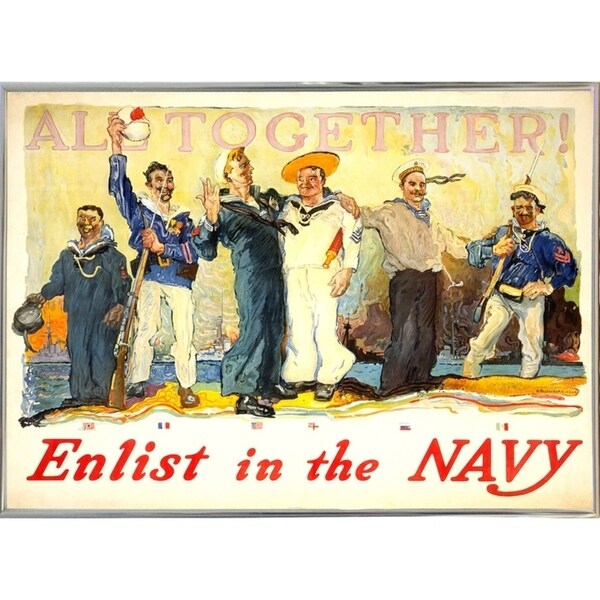Enlist In The Navy-VINAPP122772 Framed Print 14.25"x20" by Vintage Apple Collection