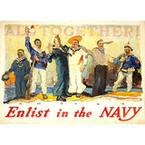 Enlist In The Navy-VINAPP122772 Framed Print 14.25"x20" by Vintage Apple Collection