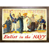 Enlist In The Navy-VINAPP122772 Framed Print 14.25"x20" by Vintage Apple Collection