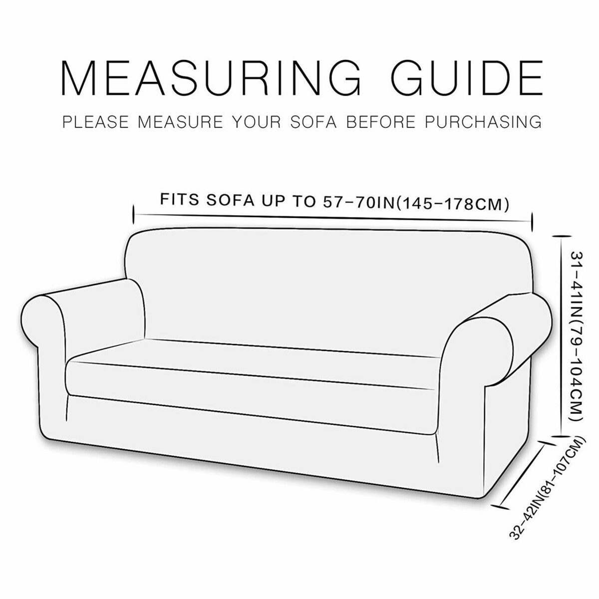 Enova Home 2-Seater Couch Covers Durable Rhombus Jacquard Polyester Spandex Fabric Box Cushion Loveseat Sofa Slipcover