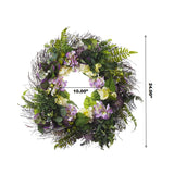 Enova Home 24" Artificial Mixed Hydrangea Flower Wreath with Green Leaves for Festival Celebration Front Door Wall Decoration