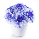 Enova Home Artificial Silk Dahlia Fake Flowers Arrangement in White Pot for Home Office Decoration