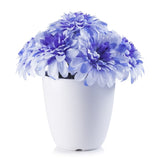Enova Home Artificial Silk Dahlia Fake Flowers Arrangement in White Pot for Home Office Decoration