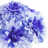 Enova Home Artificial Silk Dahlia Fake Flowers Arrangement in White Pot for Home Office Decoration