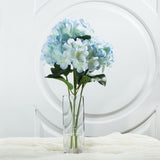 Enova Home Artificial Natural Touch Hydrangea Fake Silk Flowers in Clear Glass Vase with Faux Water for Home Decoration