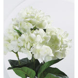 Enova Home Artificial Natural Touch Hydrangea Fake Silk Flowers in Clear Glass Vase with Faux Water for Home Decoration