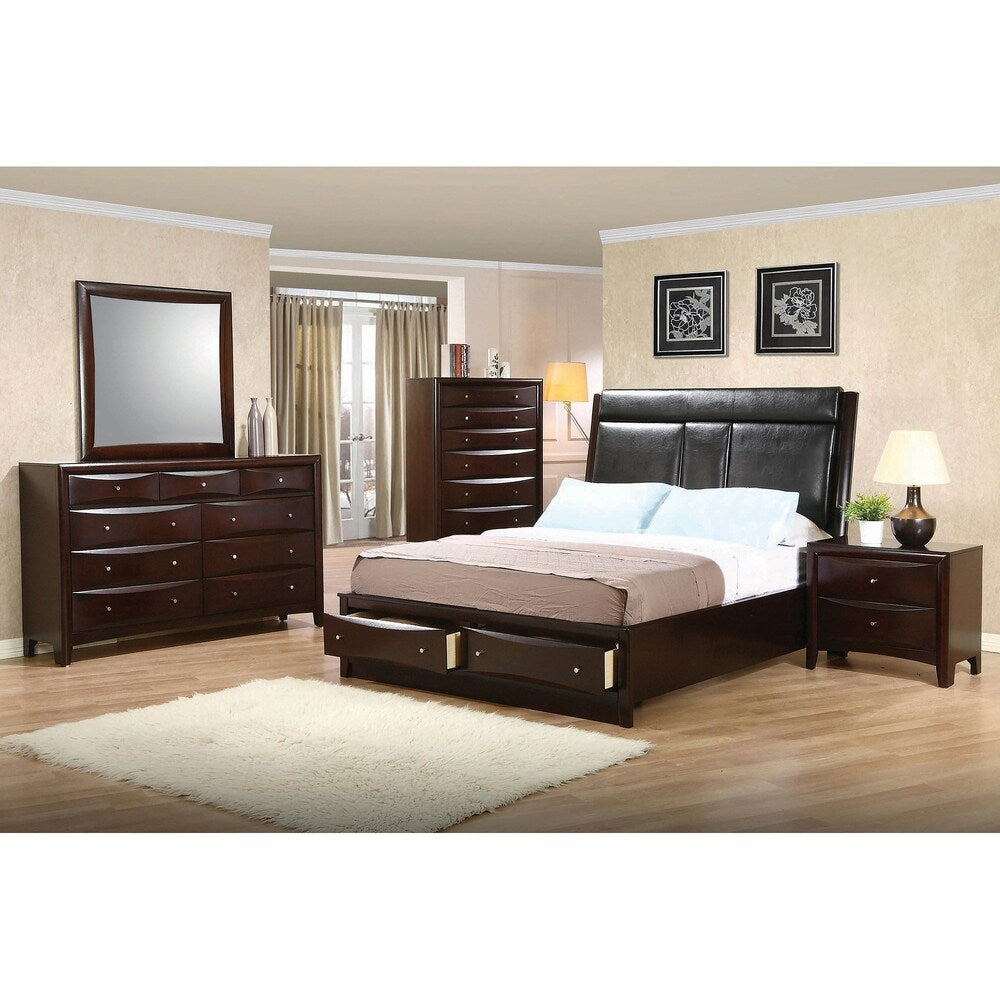 Entrepreneur Black and Cappuccino 6-piece Storage Bedroom Set