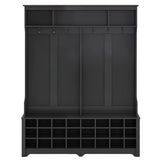 Entryway Bench 60" Wide Hall Tree with Ample Storage Space