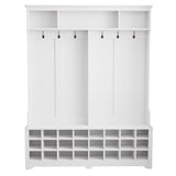 Entryway Bench 60" Wide Hall Tree with Ample Storage Space