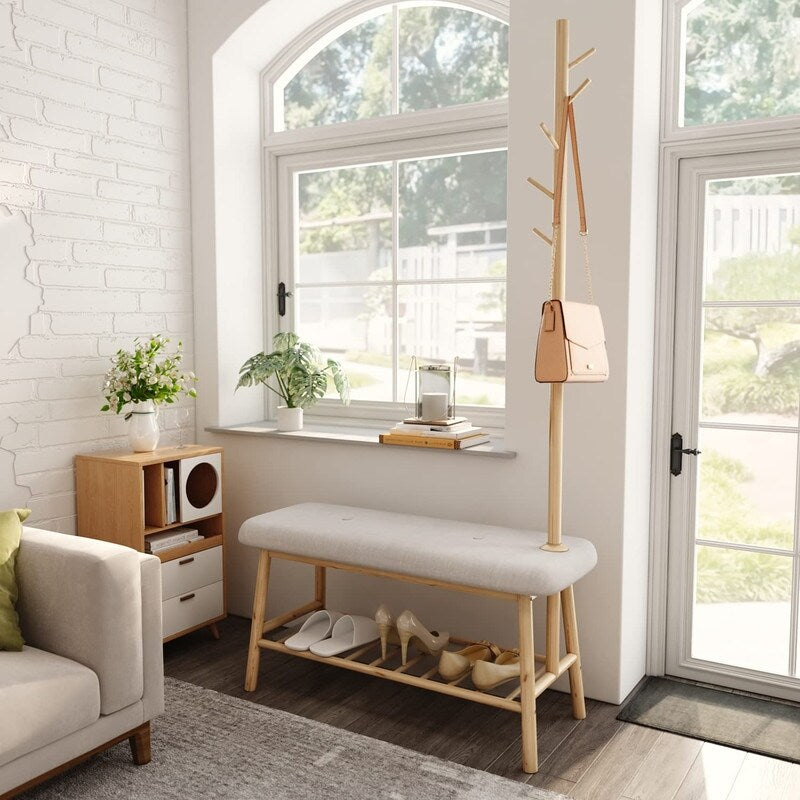 Entryway Bench - 13.3"D x 32.8"W x 64.5"H