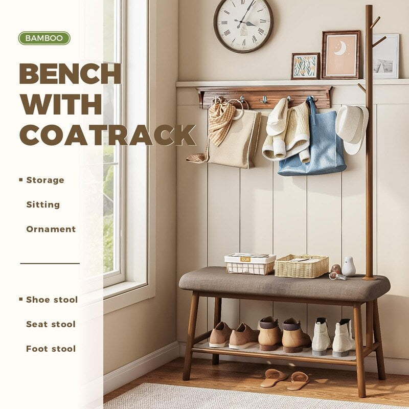 Entryway Bench - 13.3"D x 32.8"W x 64.5"H