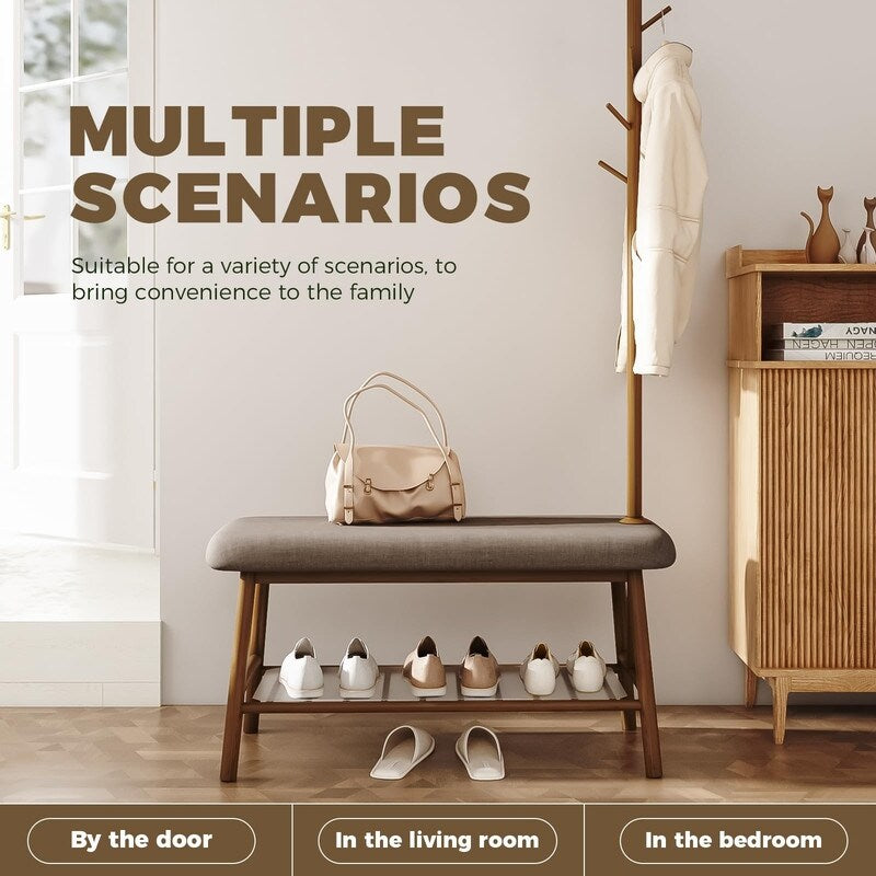 Entryway Bench - 13.3"D x 32.8"W x 64.5"H