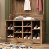 Entryway Hall Trees Bench Shoe Storage Cabinet Coat Rack Hooks White