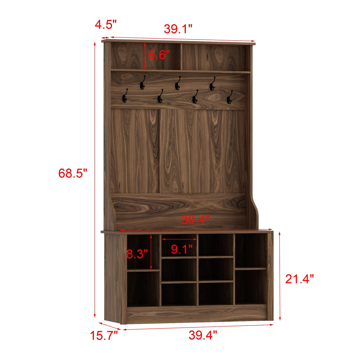 Entryway Hall Trees Bench Shoe Storage Cabinet Coat Rack Hooks White