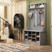 Entryway Hall Trees Bench Shoe Storage Cabinet Coat Rack Hooks White