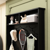 Entryway Hall Trees Bench Shoe Storage Cabinet Coat Rack Hooks White