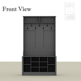 Entryway Hall Trees Bench Shoe Storage Cabinet Coat Rack Hooks White