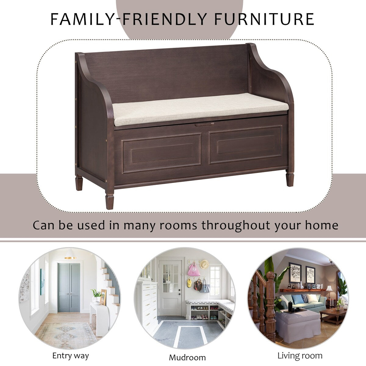 Entryway Multifunctional Storage Bench