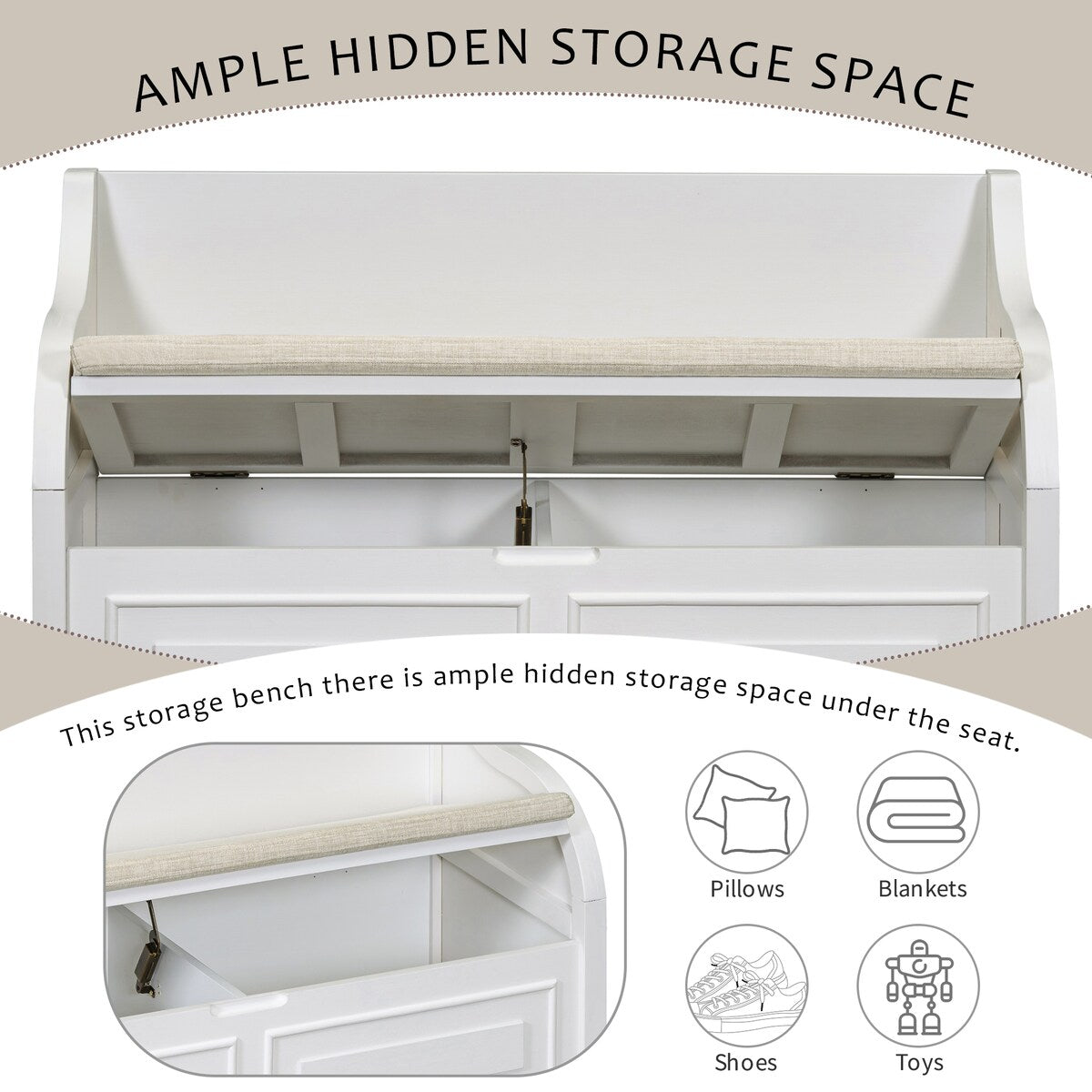 Entryway Multifunctional Storage Bench